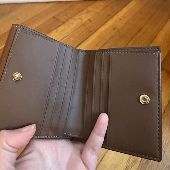 Coach Tan and Black Wallet with Gold Accent - Picture 3 of 5